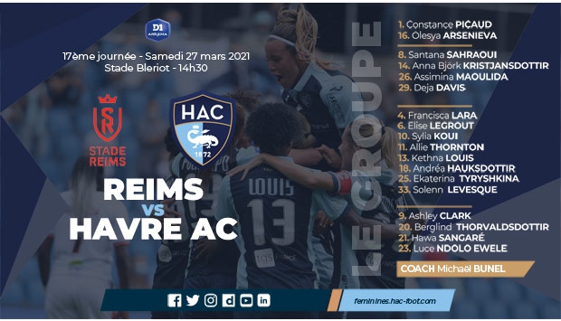 D1 Arkema / Reims - HAC : le groupe retenu par Michaël Bunel