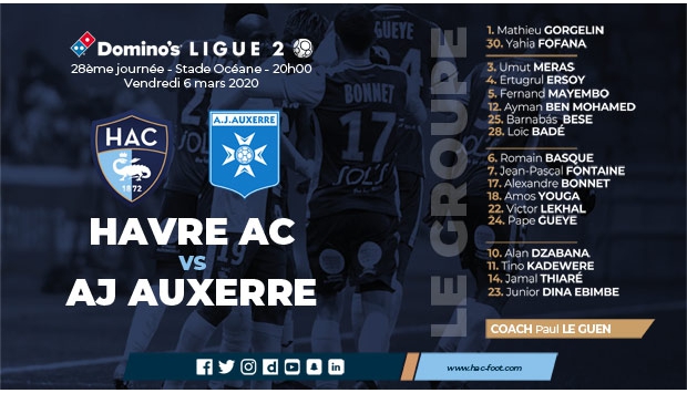 HAC - Auxerre : le groupe retenu par Paul Le Guen