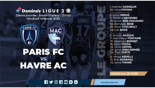 Paris FC - HAC : le groupe retenu par Paul Le Guen