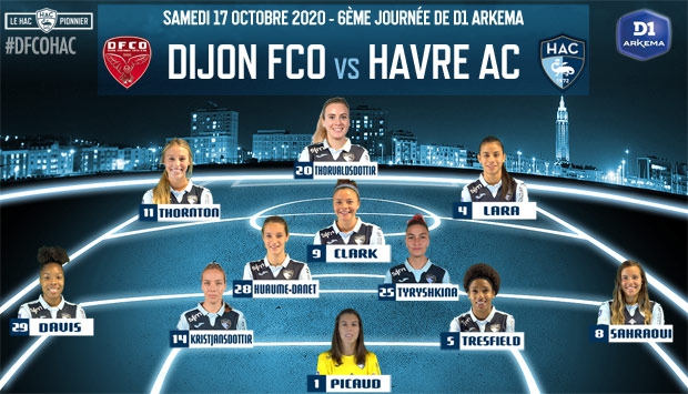 Féminines : Dijon - HAC : le 11 de depart du HAC