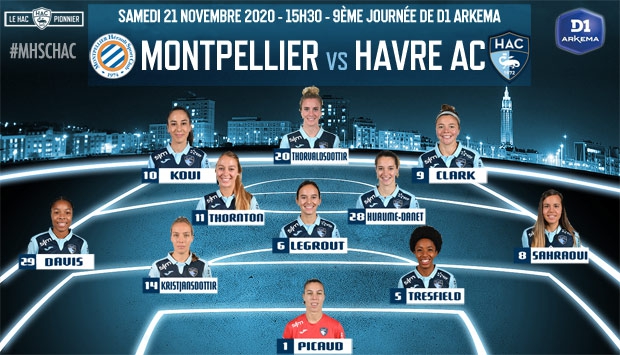 Féminines / Montpellier - HAC : le 11 de départ havrais