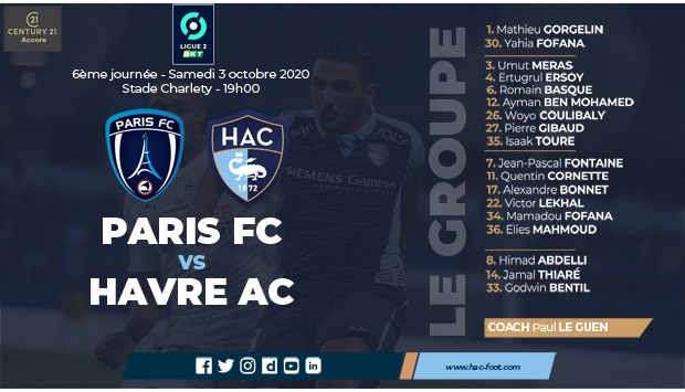 Paris FC - HAC : le groupe de Paul Le Guen