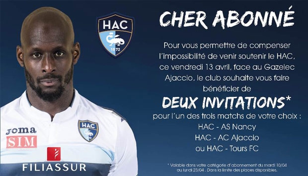 Abonnés: des invitations pour compenser le huis-clos HAC - GFC Ajaccio