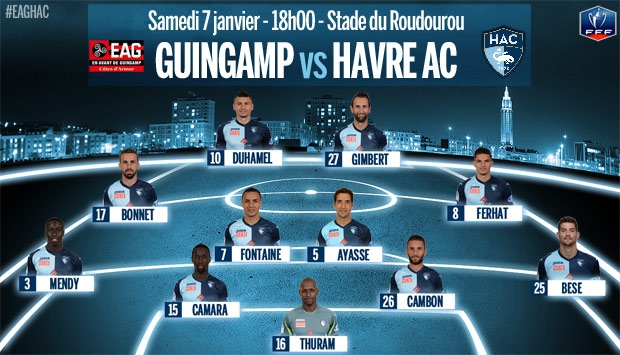 Guingamp - HAC : le 11 de départ havrais