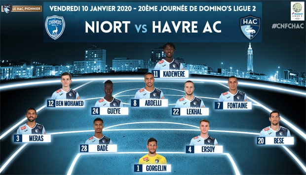 Niort - HAC : le 11 de départ havrais