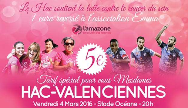 HAC - Valenciennes: Le HAC soutient la lutte contre le cancer du sein