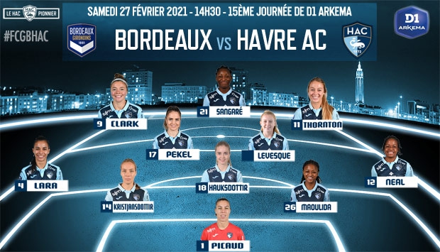 Féminines / Bordeaux - HAC : le 11 de départ havrais