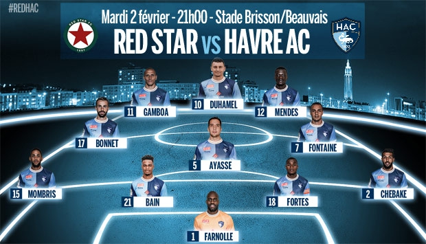 Red Star - HAC : le 11 de départ havrais