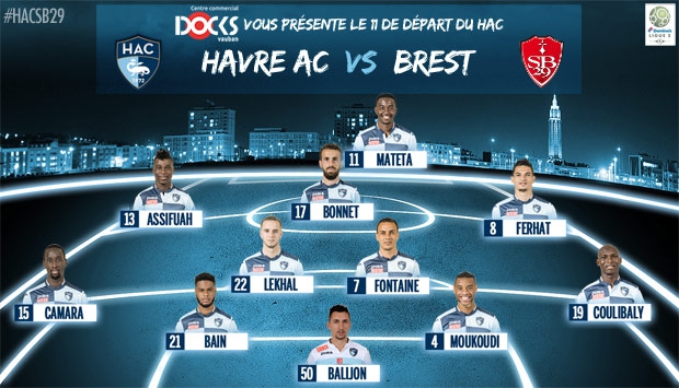 HAC - Brest : le 11 de départ du HAC