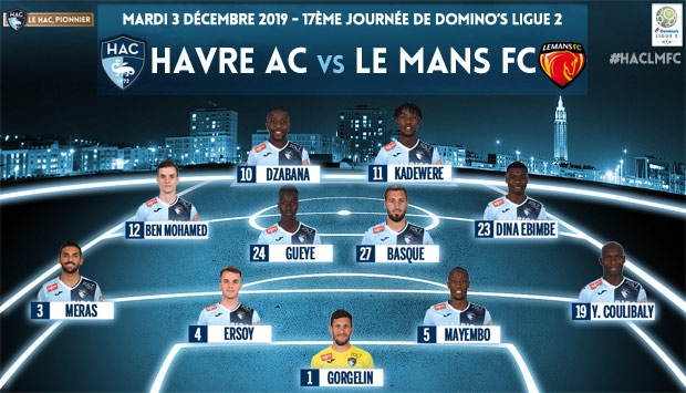 HAC - Le Mans : le 11 de départ havrais