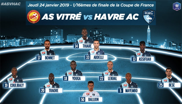 AS Vitré - HAC : le 11 de départ havrais