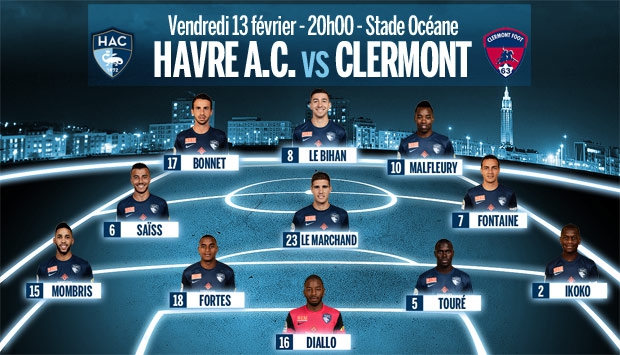 HAC - Clermont : le 11 de départ havrais