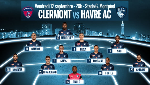 Clermont - HAC : le 11 de départ havrais